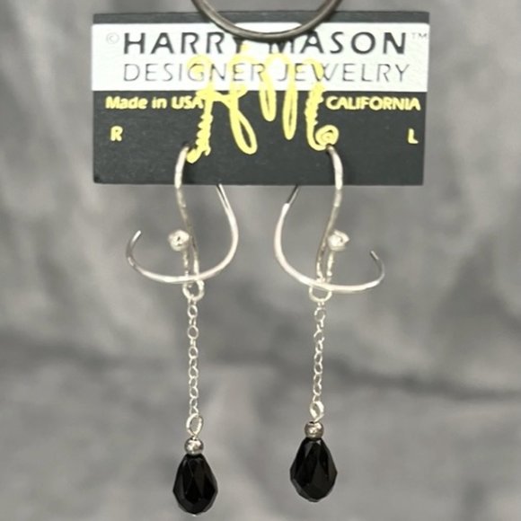 Harry Mason Silver Mini Ear Spirals w/ 3 Dange Bead Chains - Picture 1 of 7